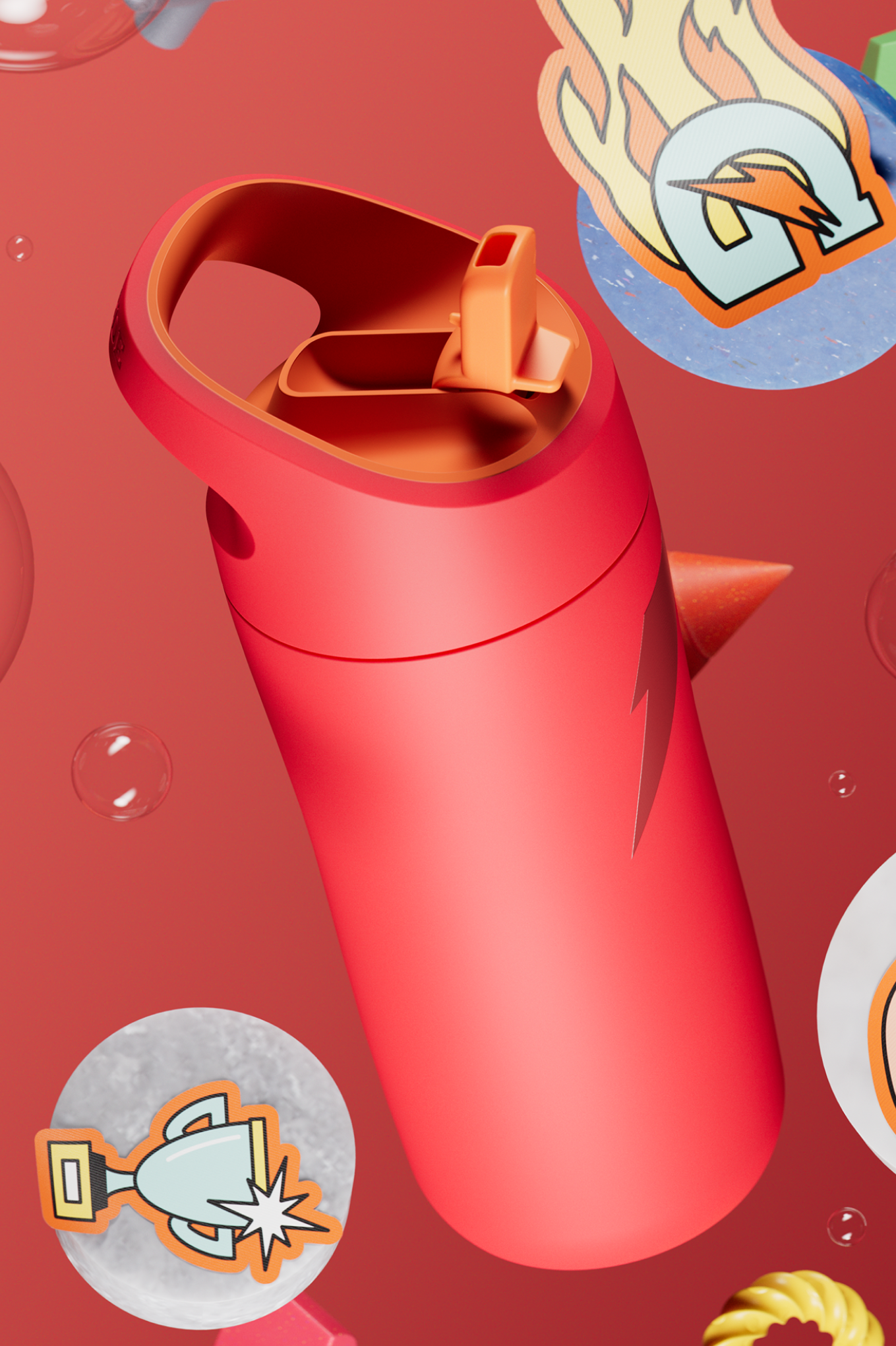 Rookie Stainless Steel Water Bottle - Red - PDP Detail 1